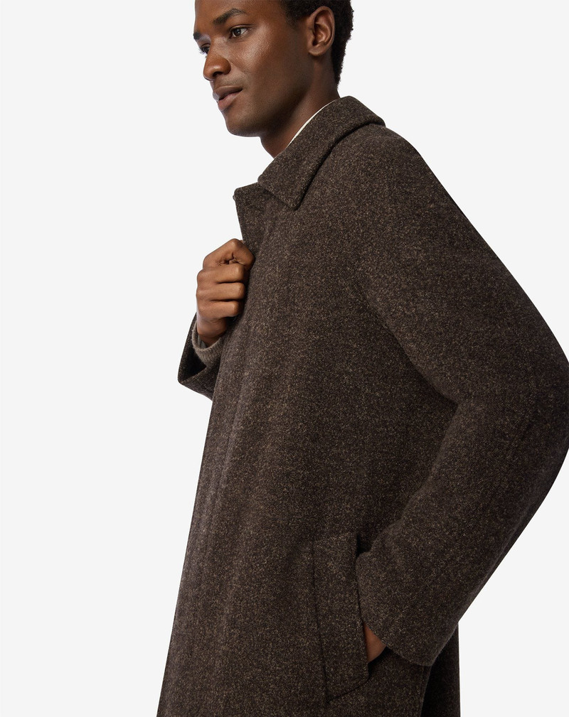 Brown technical wool coat 5