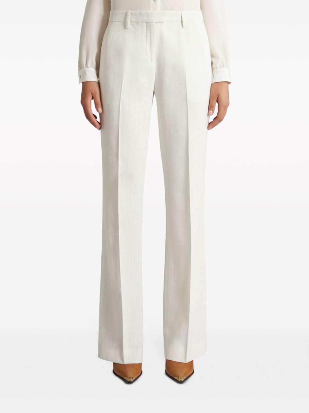 slub-texture tailored trousers - 3