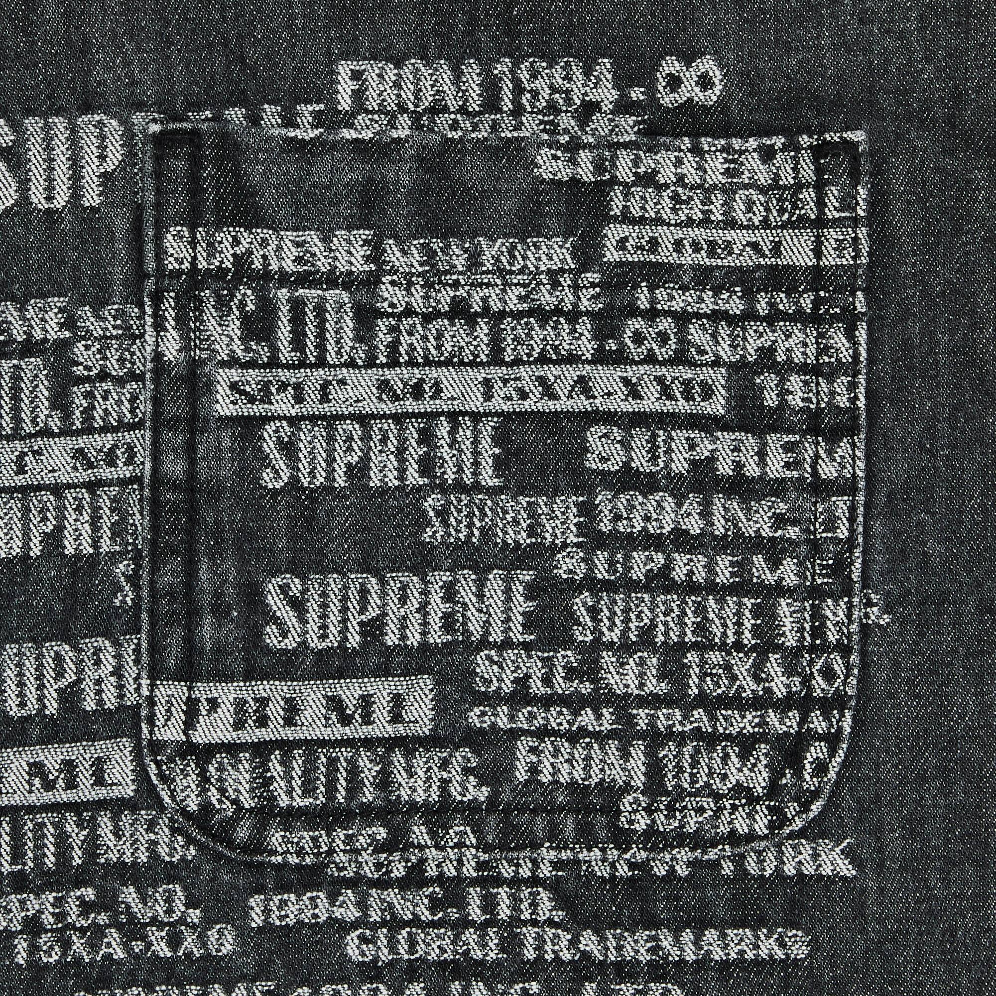 Supreme Trademark Jacquard Denim Shirt 'Washed Black' - 3