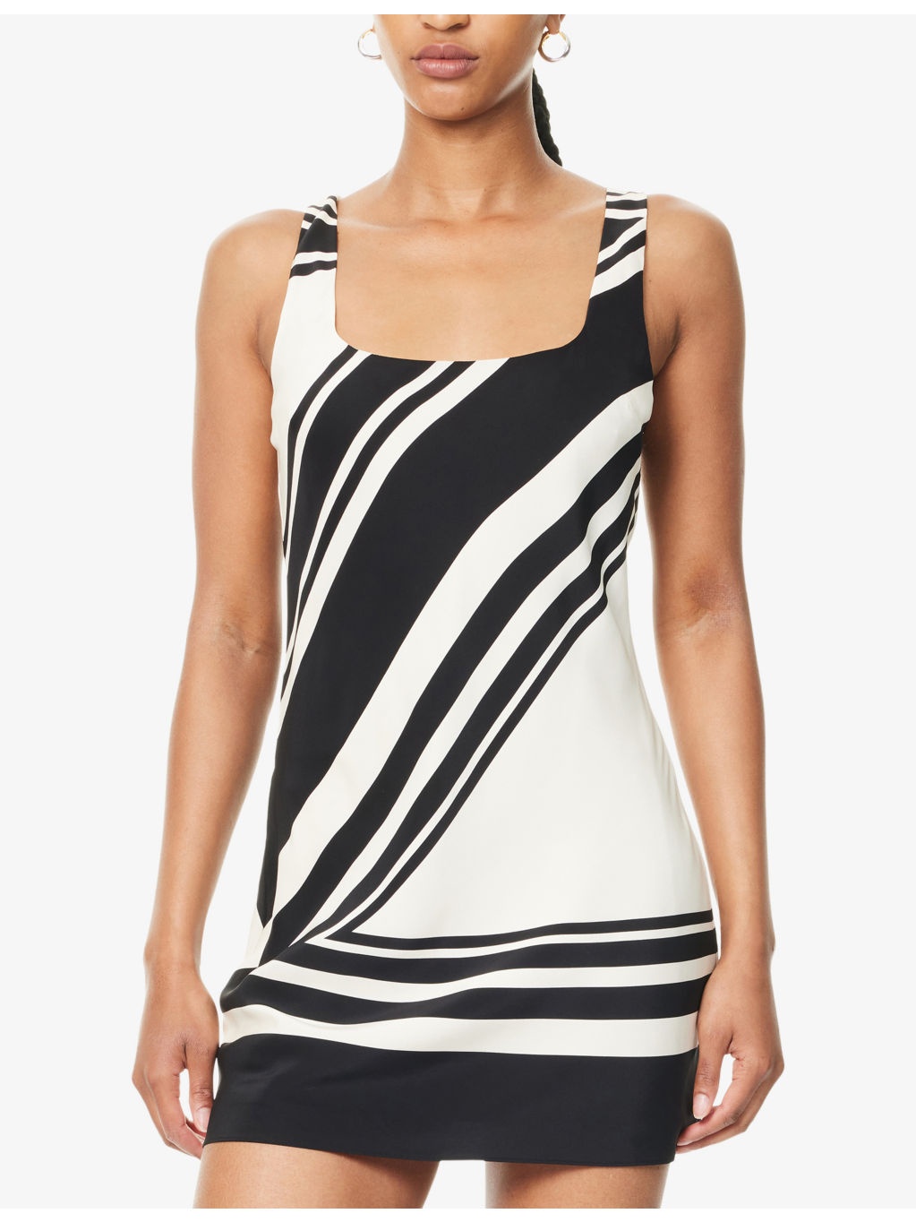 Pietra Scoop-Neck  Silk Mini Dress - 3