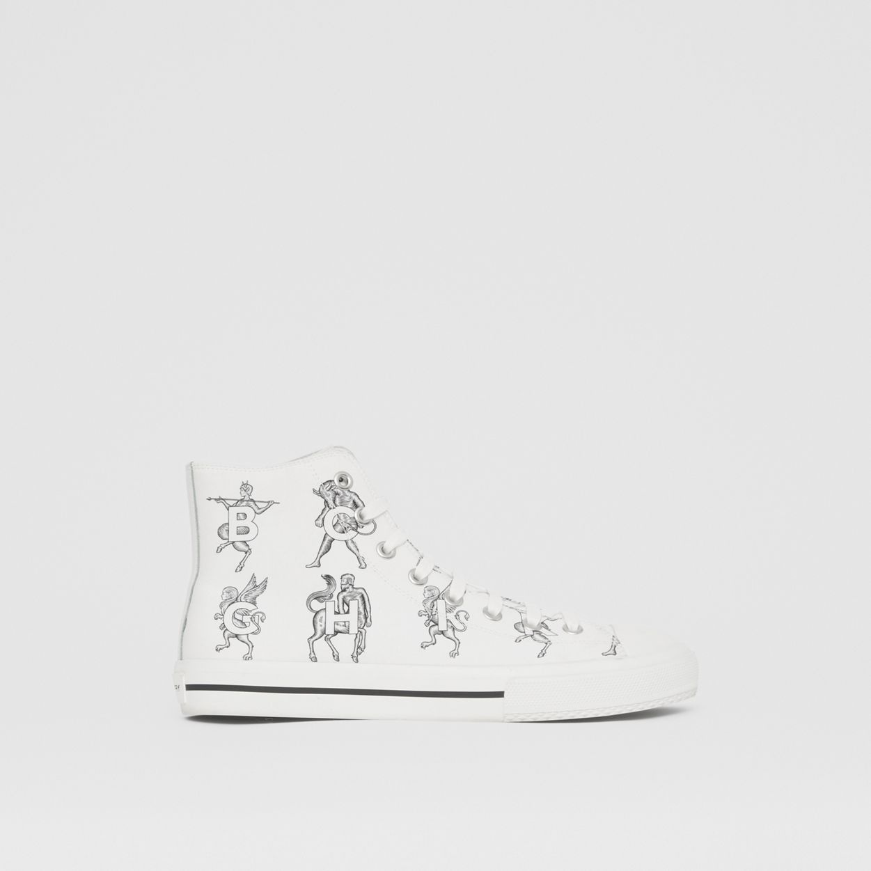 Mythical Alphabet Cotton Canvas High-top Sneakers - 1