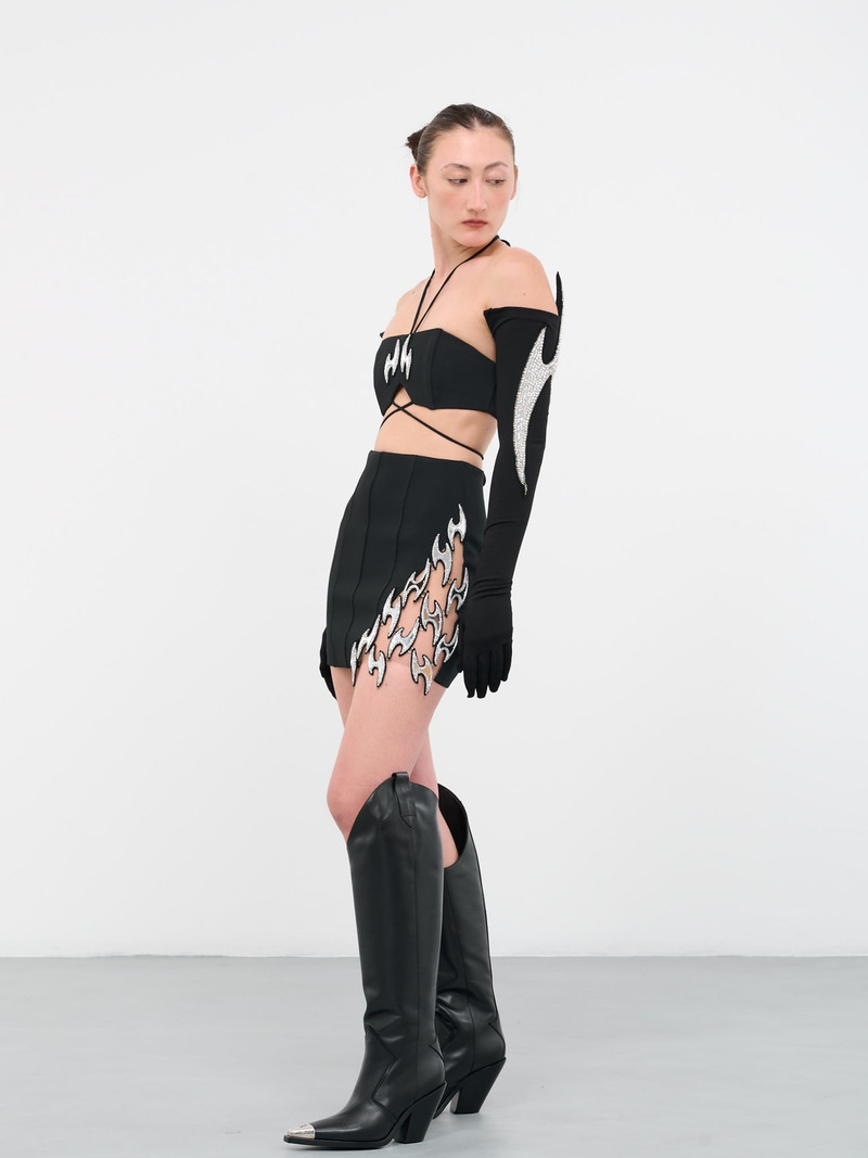 David Koma Crystal Fish Hook Mini Skirt outlook
