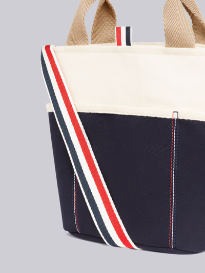 Thom Browne Off White Double Face Cotton Canvas Large Bucket Bag outlook