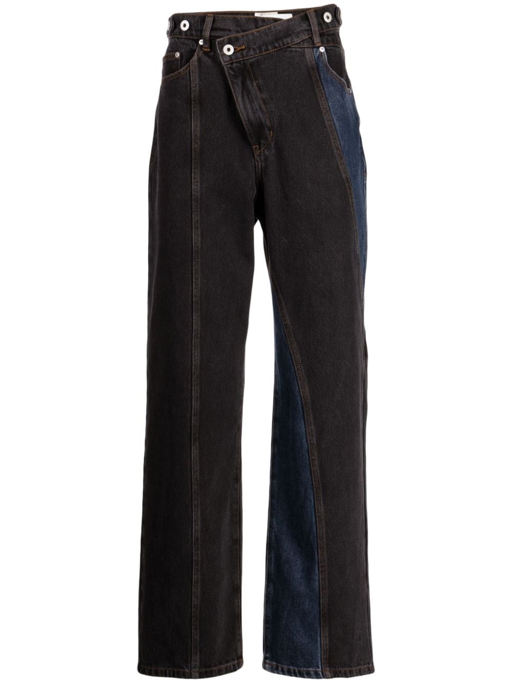 off-centre denim trousers - 1