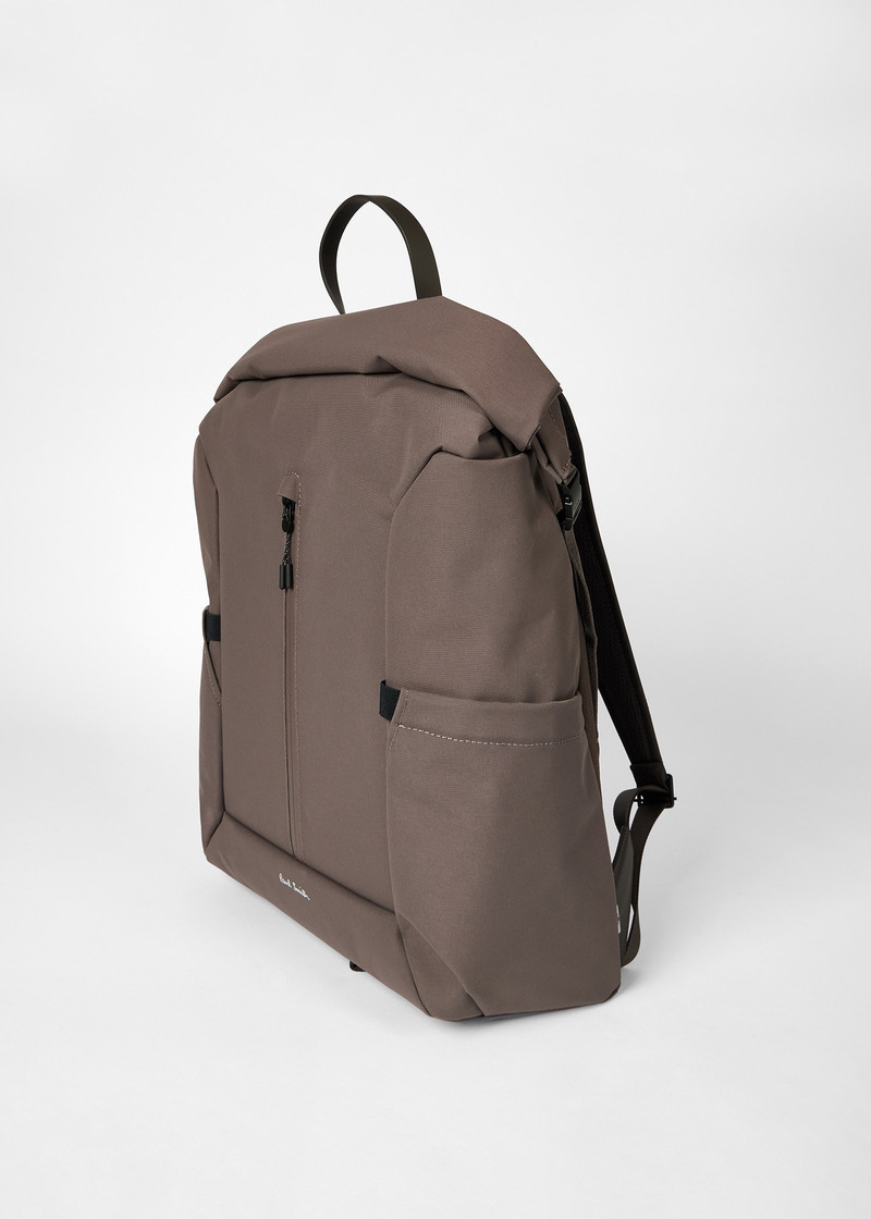 Paul Smith Mauve Nylon Backpack with Leather Trims outlook