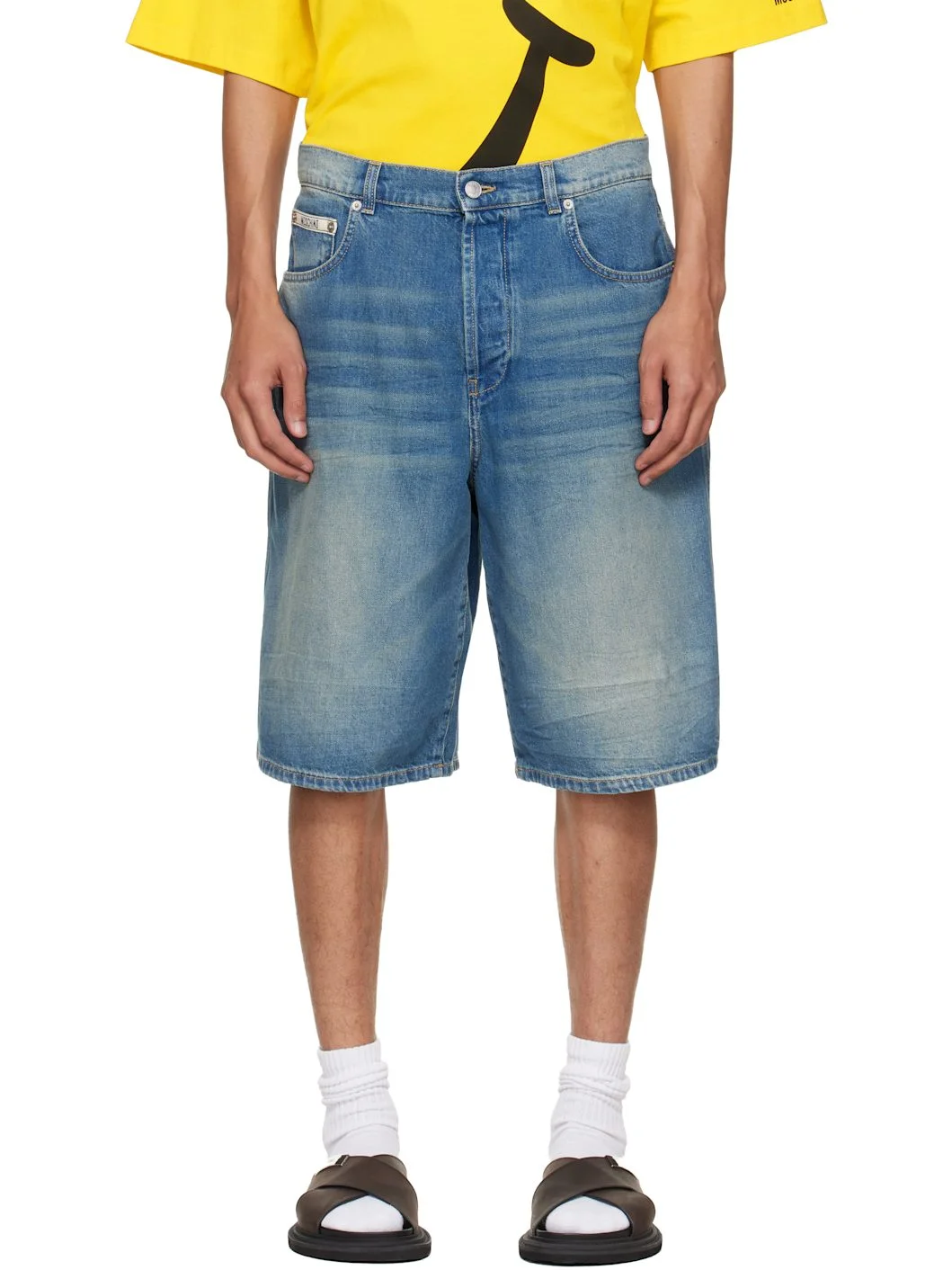 Blue Logo Denim Shorts - 1