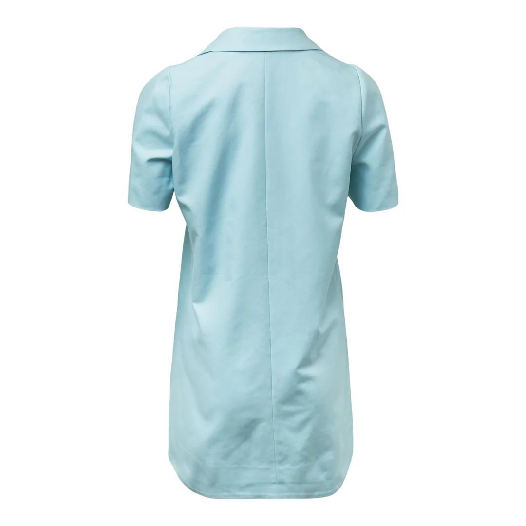 Lapel Short Sleeve Dress - 2