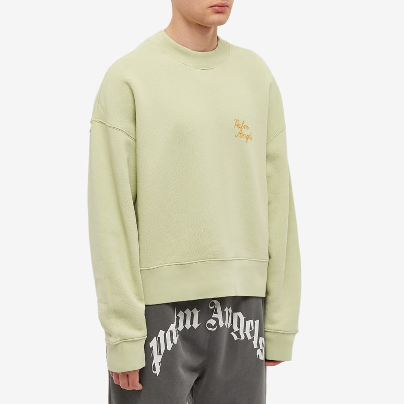 Palm Angels Palm Angels Back Spray Palm Embroidered Logo Crew Sweat outlook