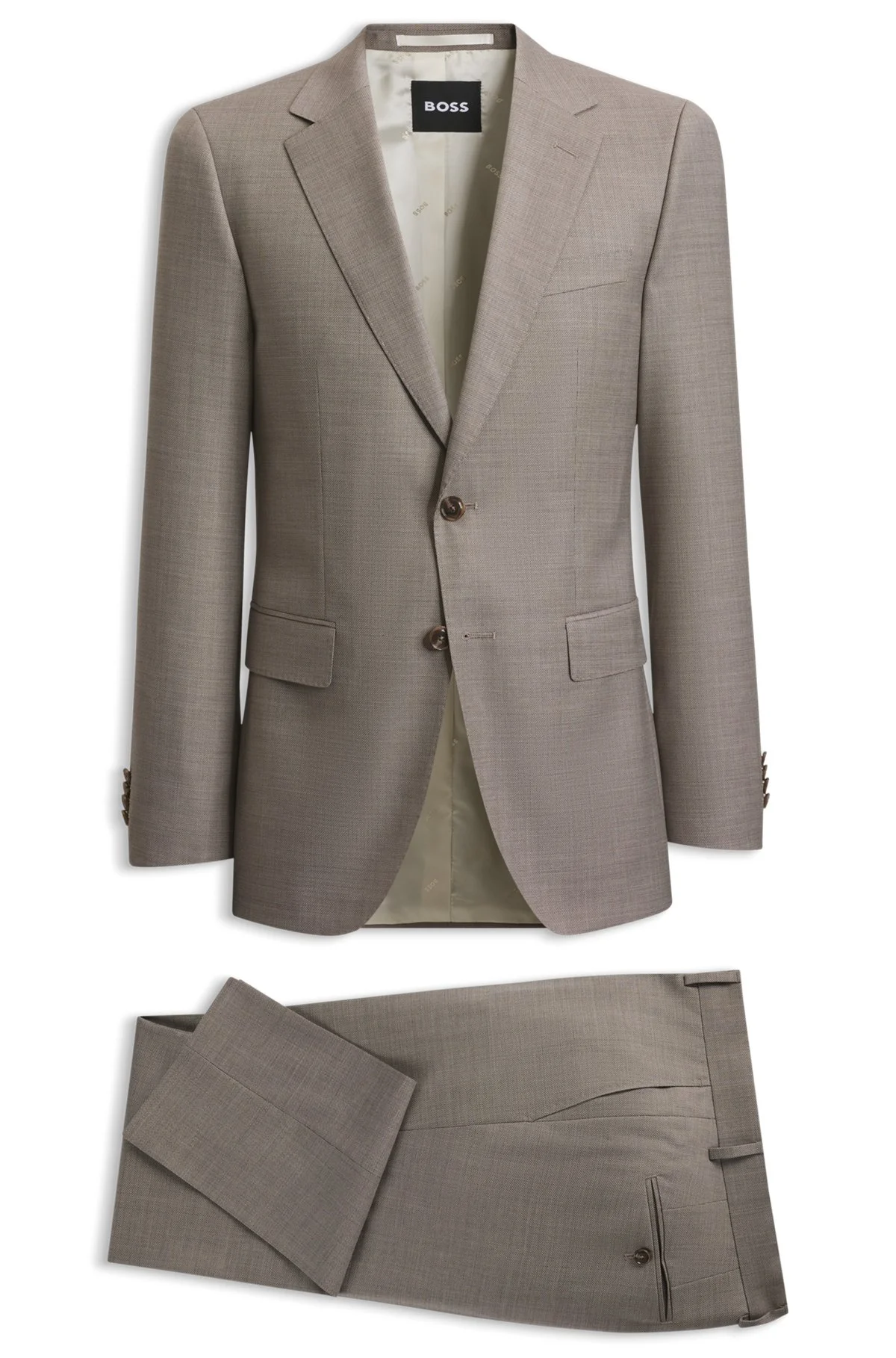 TWO-PIECE SLIM-FIT SUIT IN PATTERNED STRETCH WOOL - 1