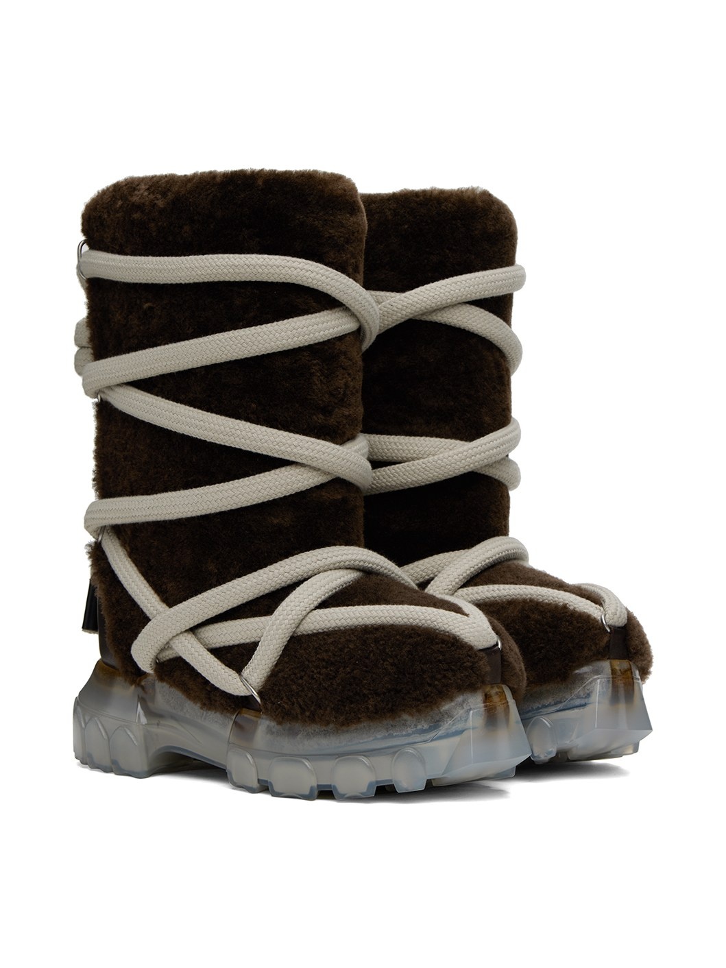 Brown Lunar Tractor Shearling Boots - 4