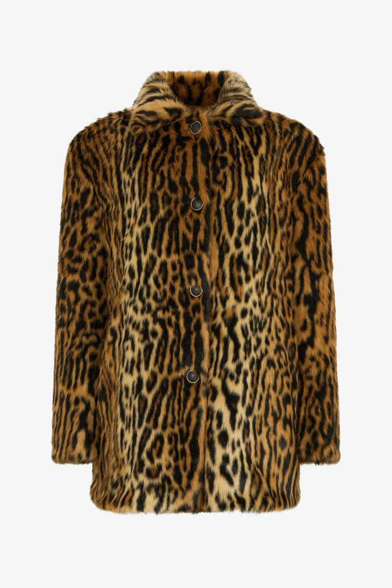 Roberto Cavalli Leopard Print Faux Fur Coat 1