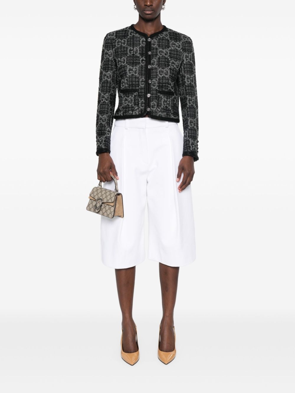 GG-pattern tweed jacket - 2