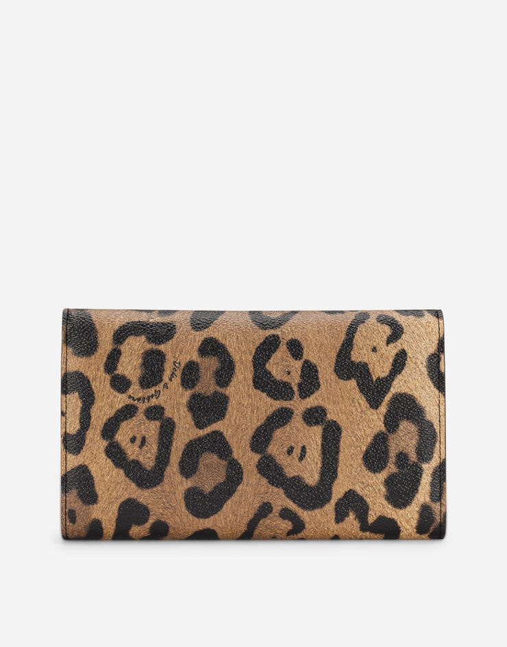 Leopard-print Crespo document holder with branded plate - 3