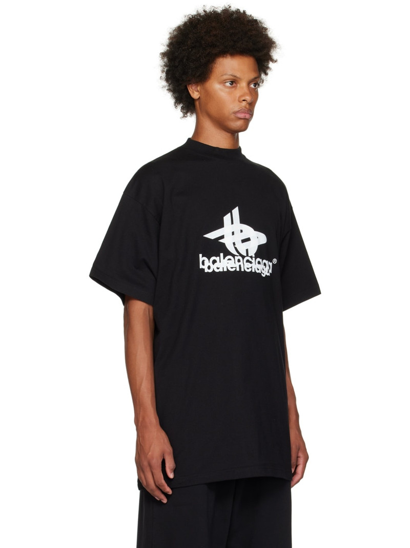 BALENCIAGA Black Printed T-Shirt outlook