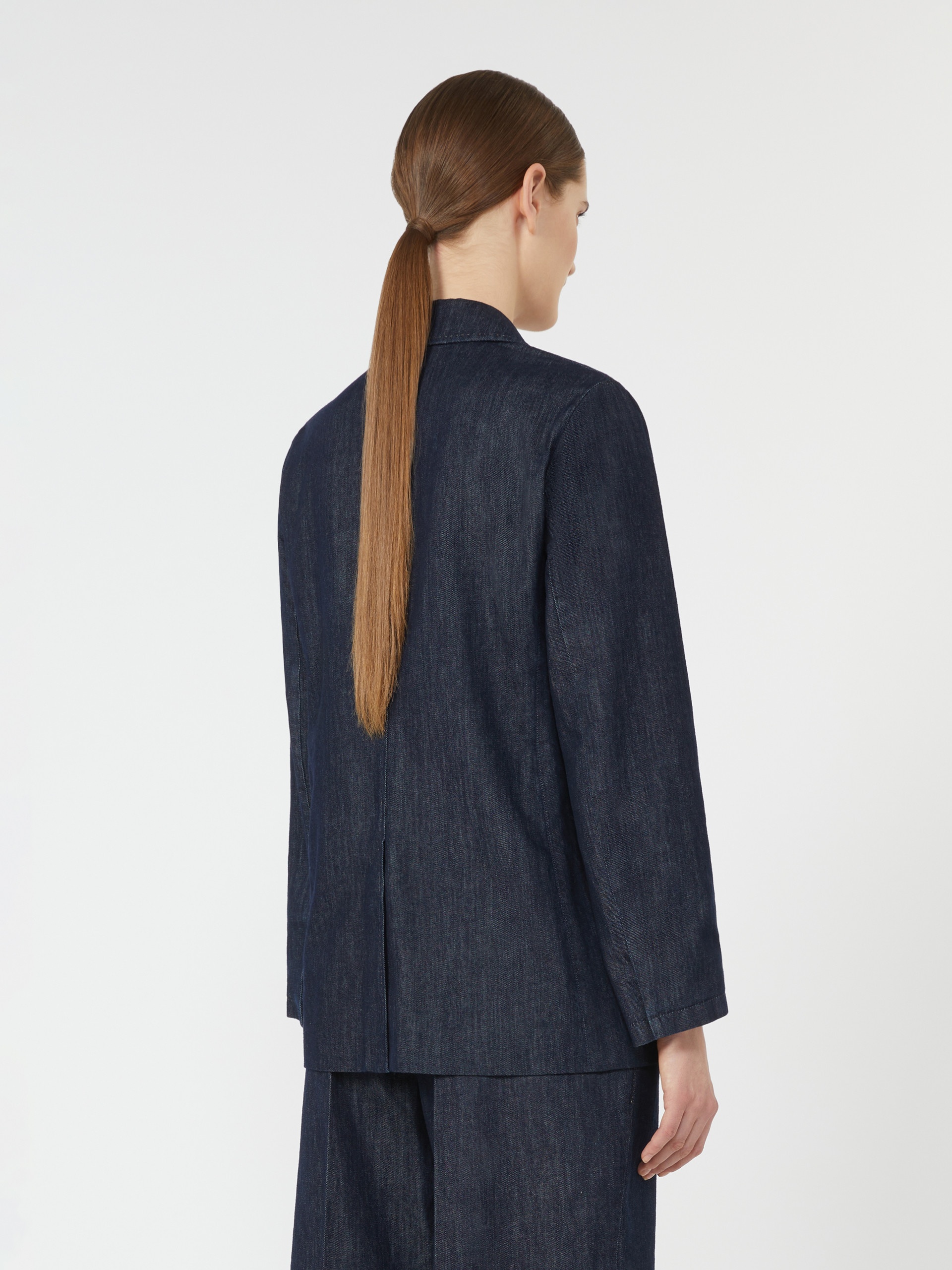 SARA Double-breasted denim blazer - 4