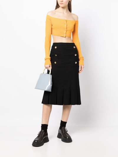 LOW CLASSIC button-embellished pleated midi skirt outlook