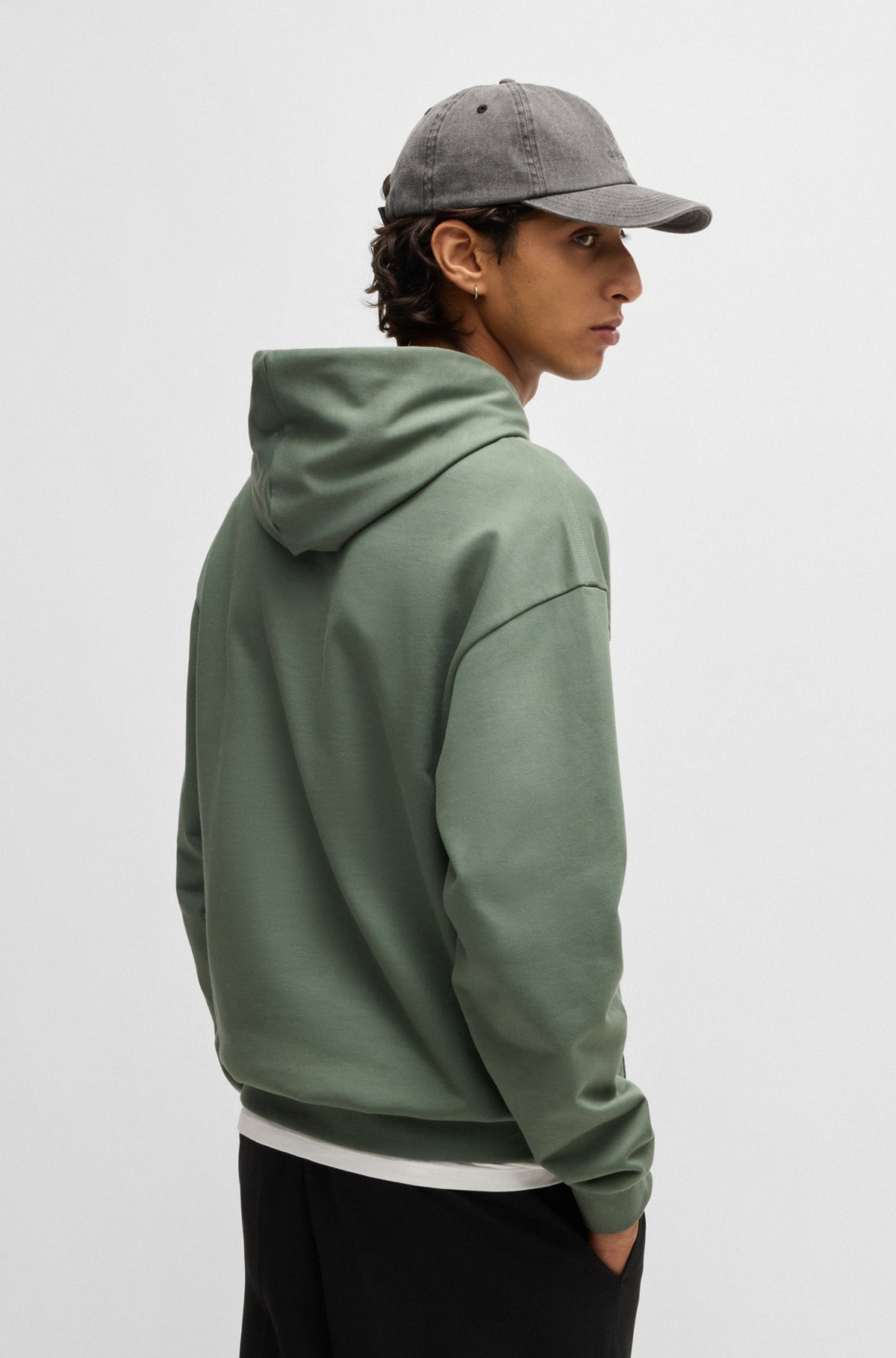 COTTON-TERRY HOODIE WITH STACKED SMOKE LOGO PRINT - 5