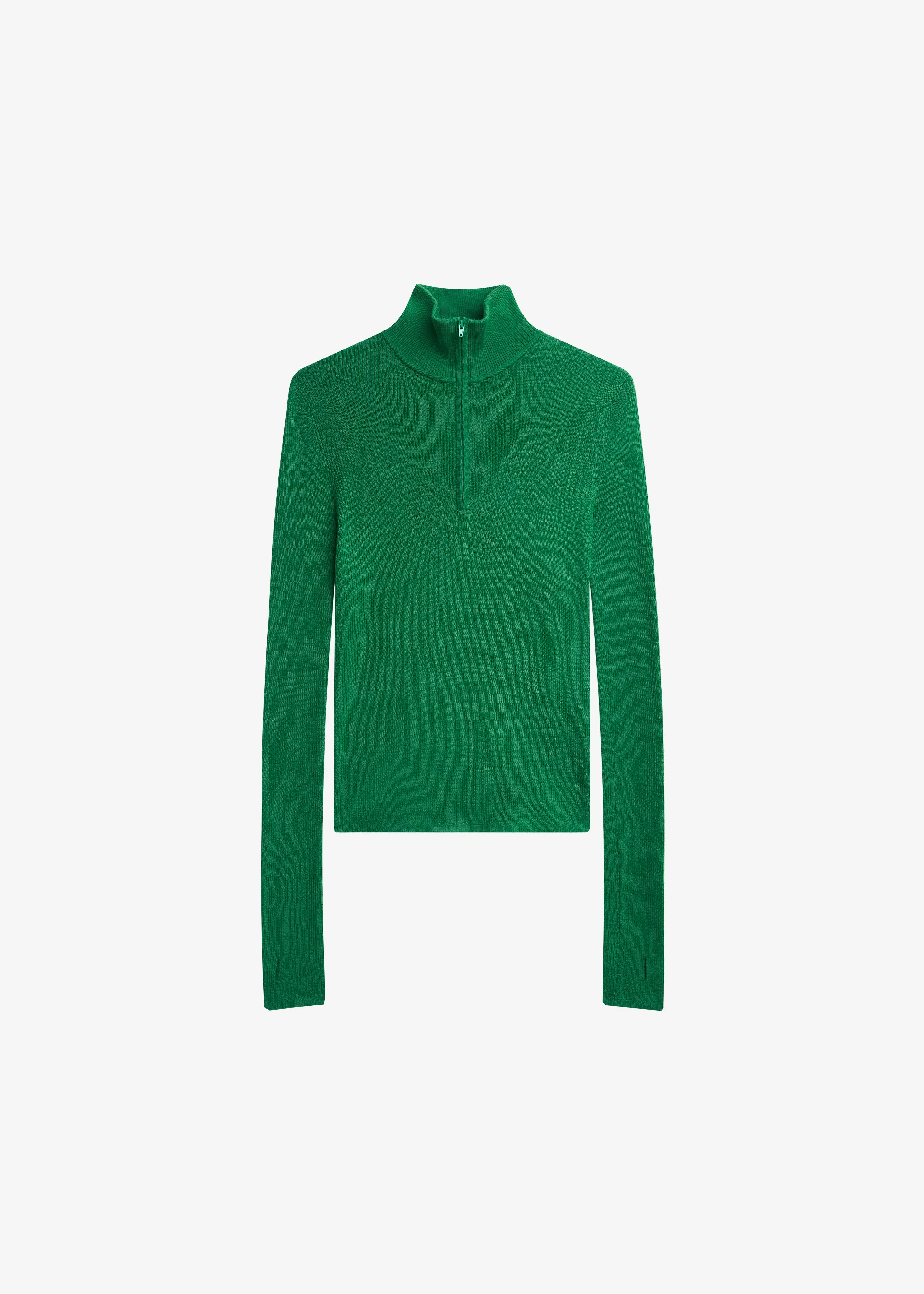 Sade Knit Zip Sweater - Green - 1