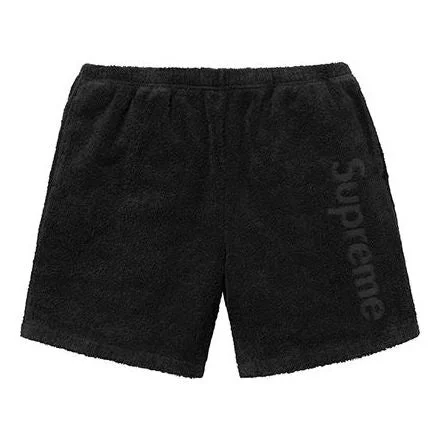 Supreme SS18 Terry Logo Short Black Alphabet LOGO Shorts Unisex SUP-SS18-396 - 1