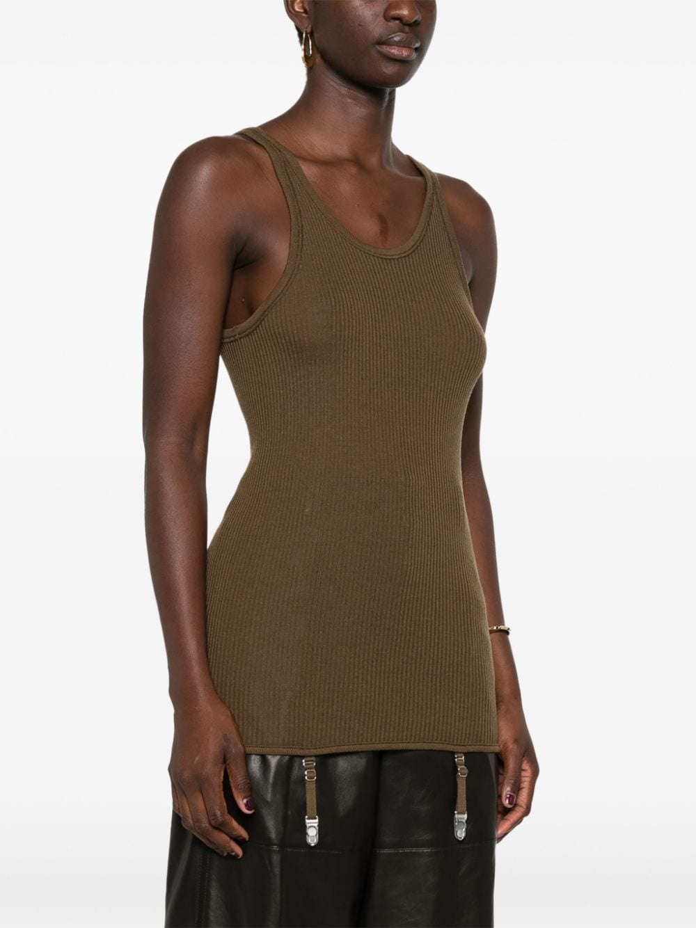 suspenders-detail seamless tank top - 3