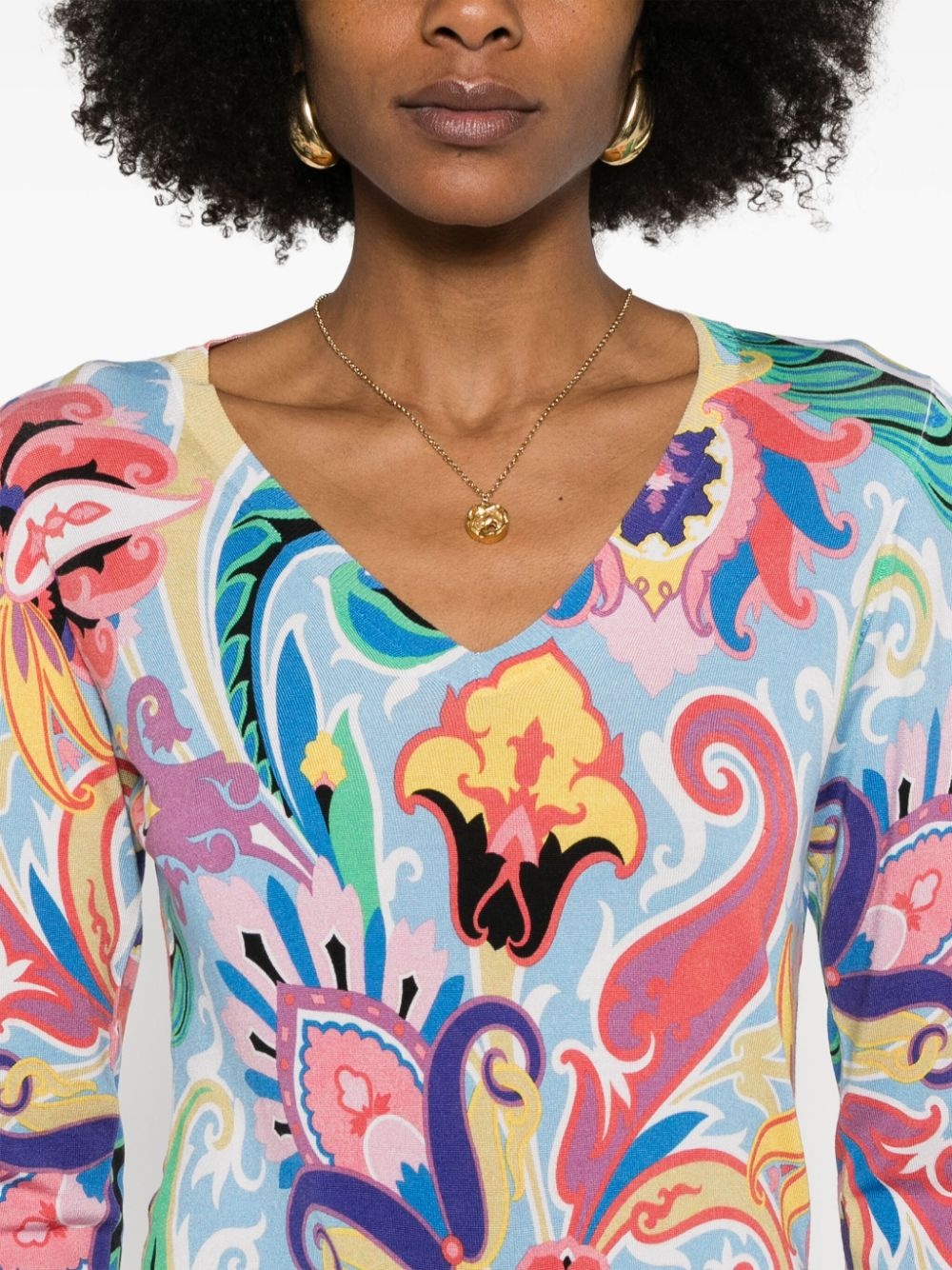 paisley-print sweater - 5
