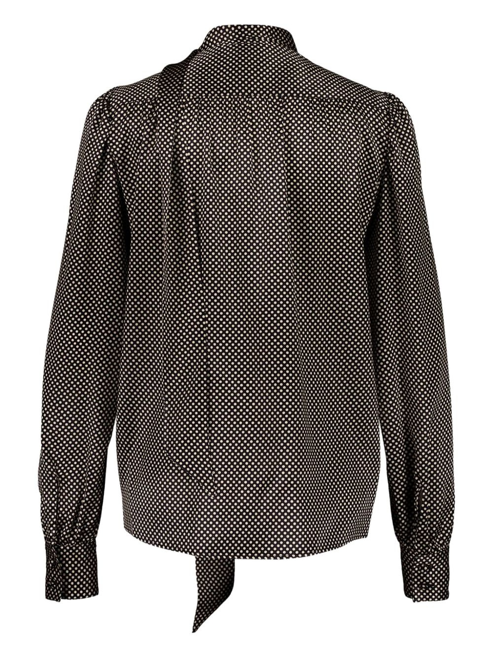polka-dot tie-neck blouse - 2