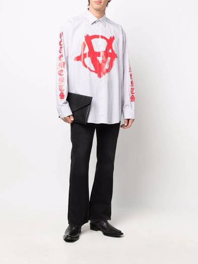 VETEMENTS Anarchy striped longsleeved shirt outlook