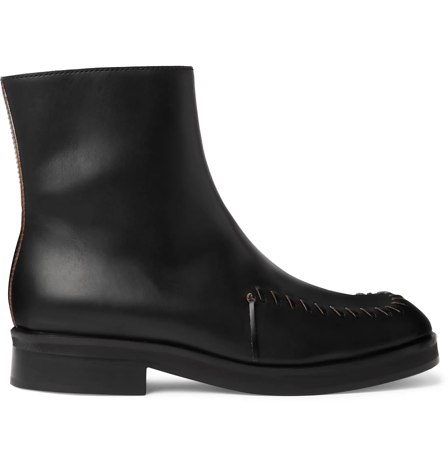 Whipstitched Leather Chelsea Boots - 1