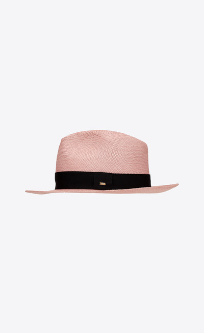 SAINT LAURENT fedora hat in straw outlook