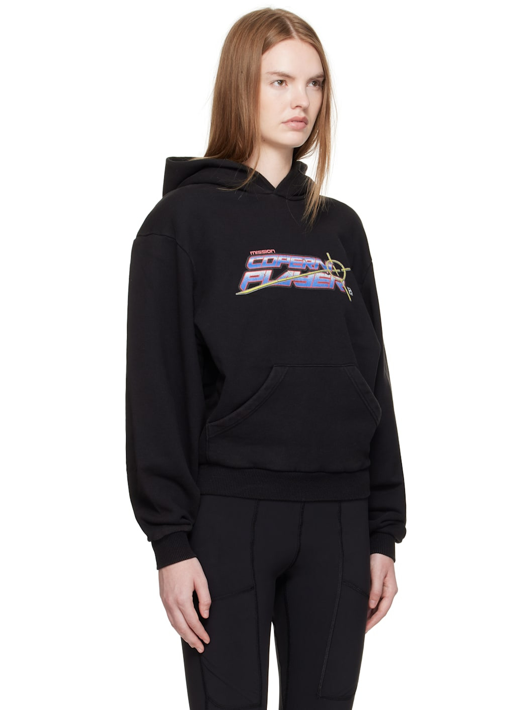 Black Slogan Hoodie - 2