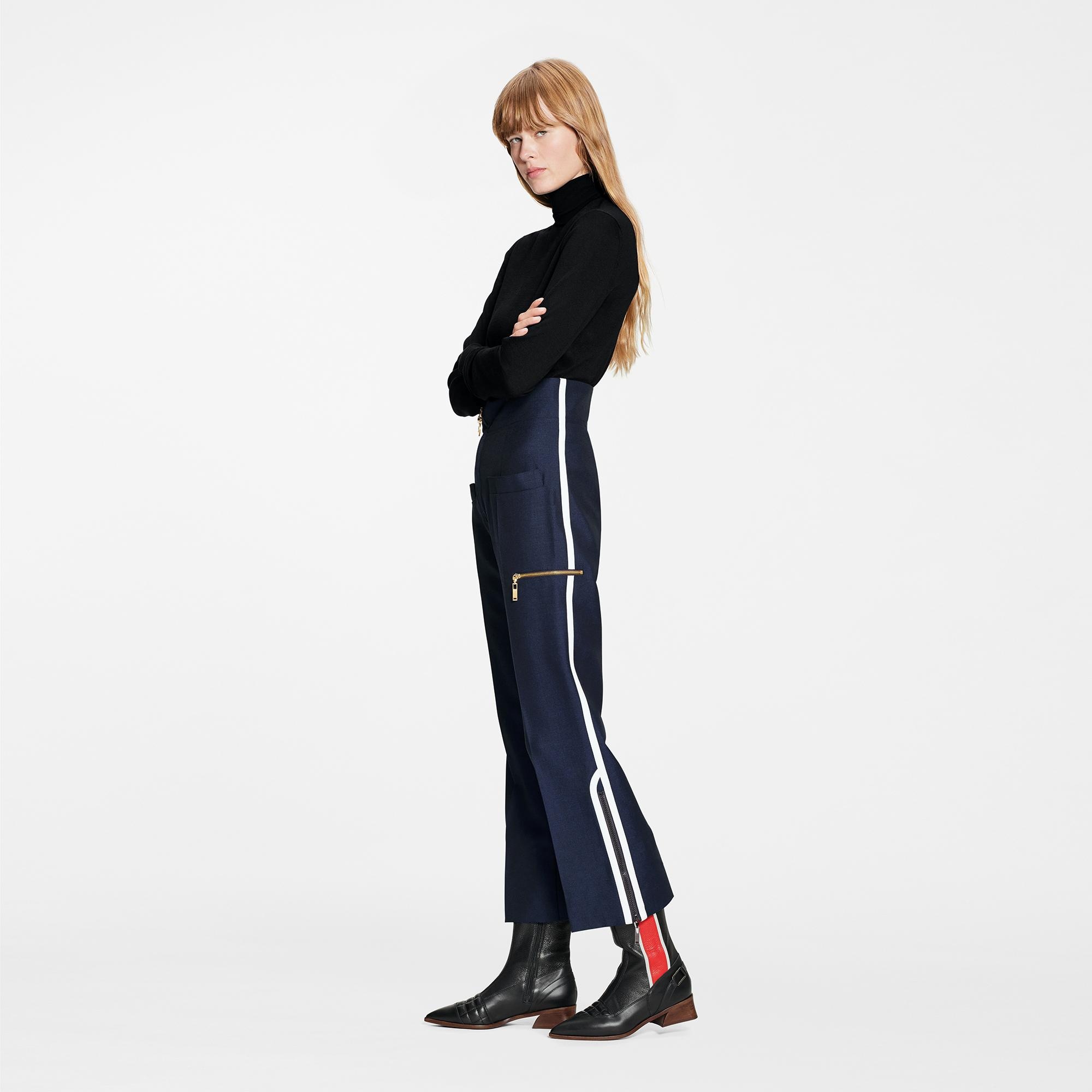 Contrast Seam Mohair Pants - 4