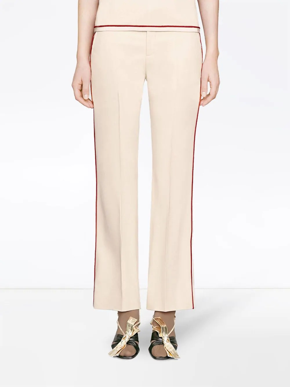 contrast trim bootcut trousers - 3