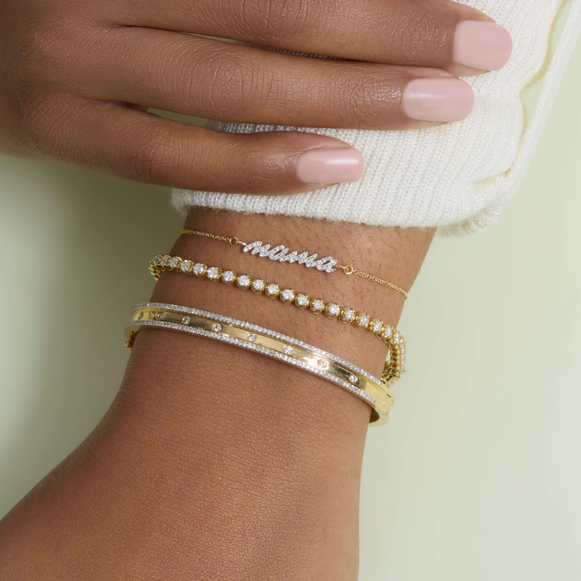 Hey Mama Pave Slider Bracelet - 4
