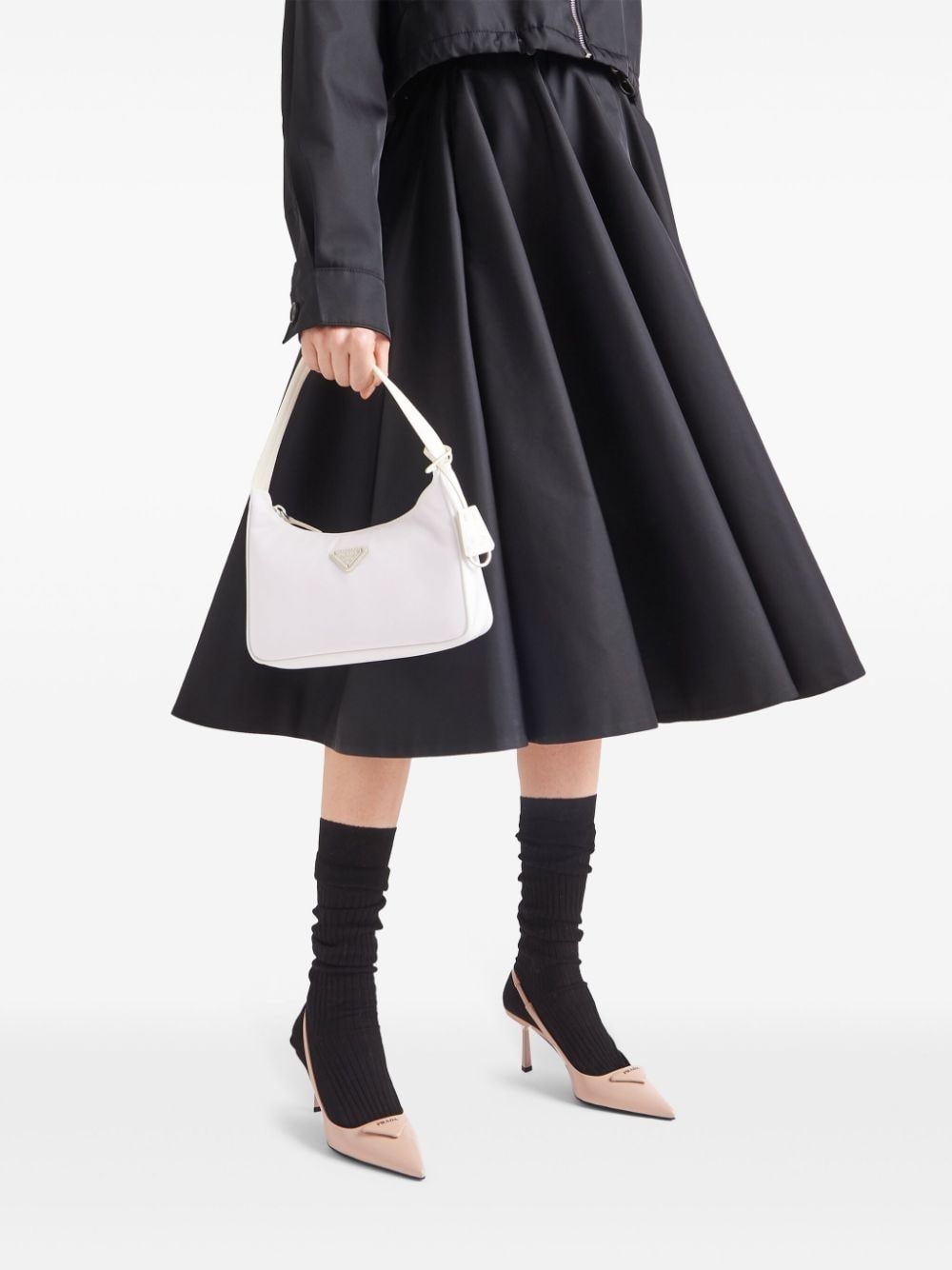 75mm brushed leather slingback pumps - 6