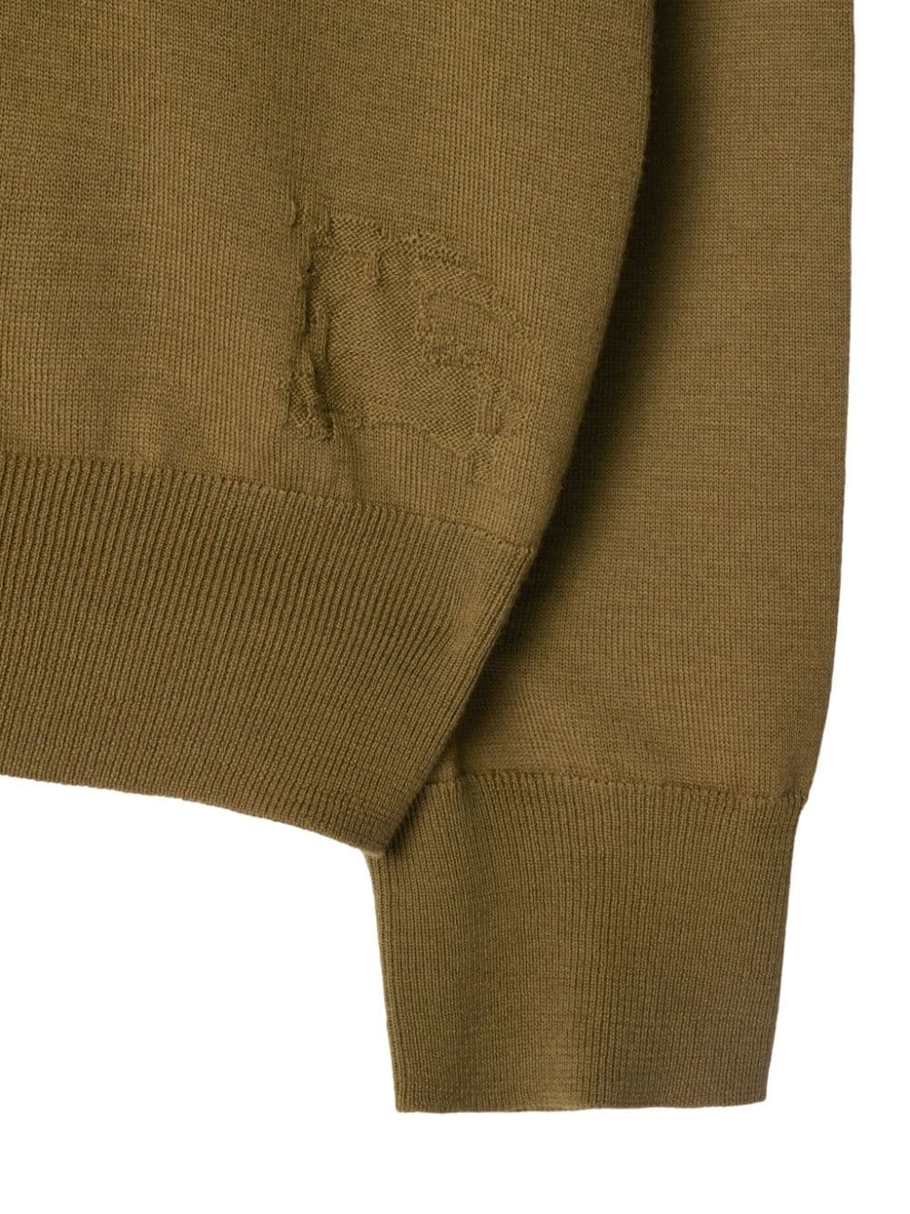long-sleeve wool polo shirt - 5