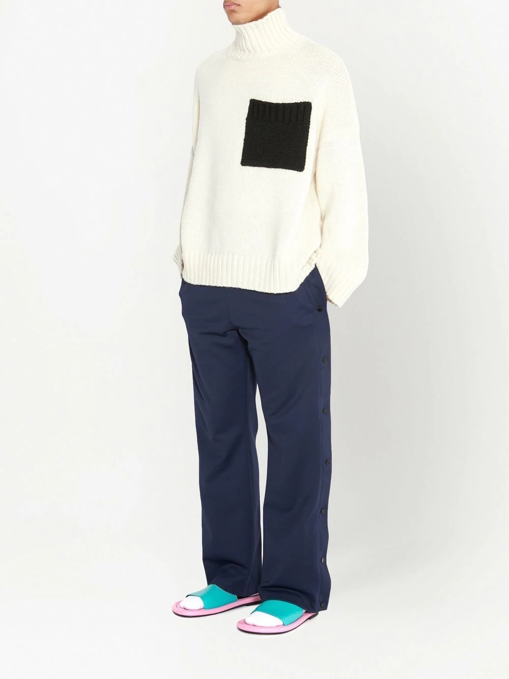 patch-pocket turtleneck jumper - 4