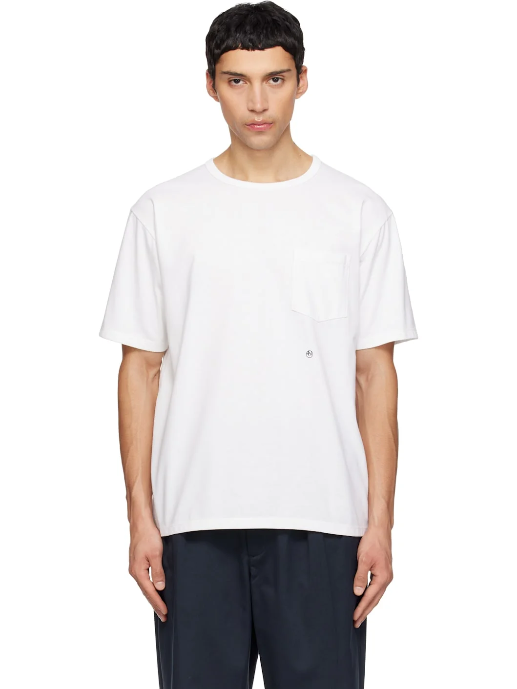 White COOLMAX Jersey Pocket T-shirt - 1