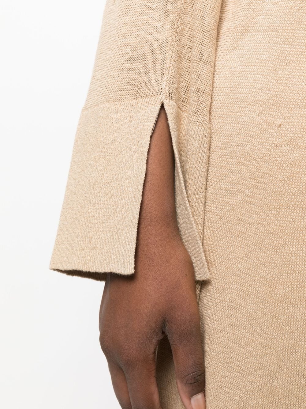 button-front side slit dress - 5