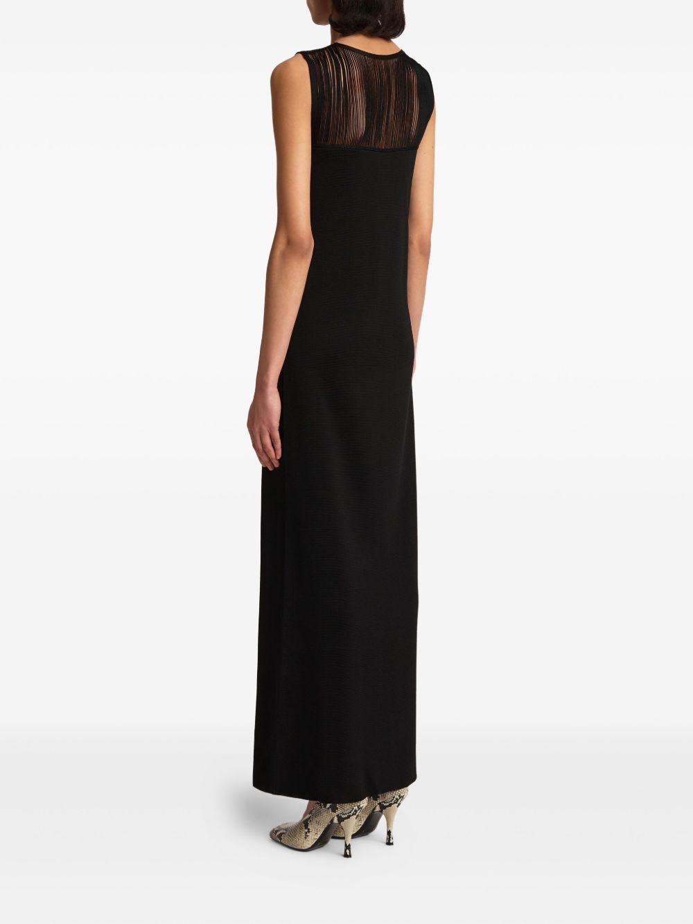sheer-panel maxi dress - 4