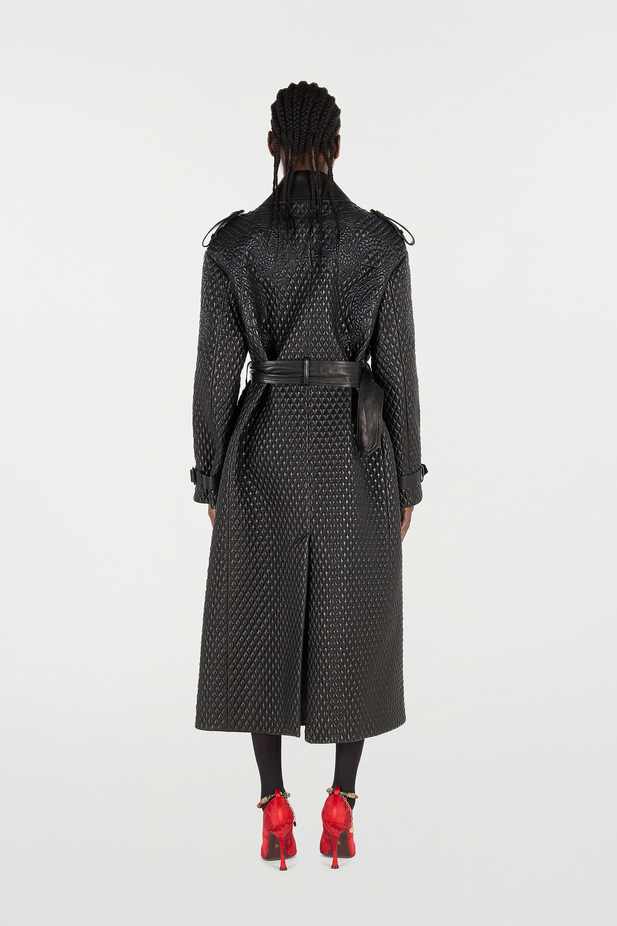 Long Trench Coat With Dragons - 4