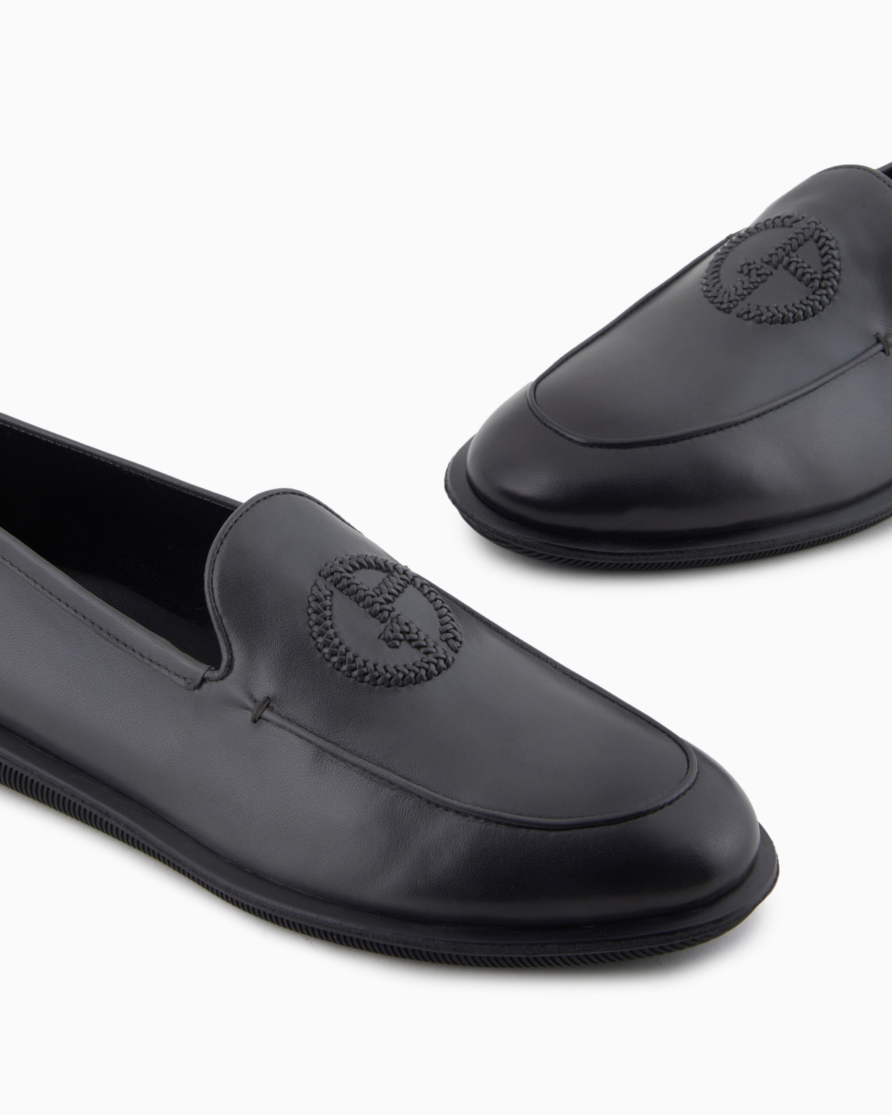 VINTAGE NAPPA LEATHER LOAFERS WITH EMBROIDERED LOGO - 5