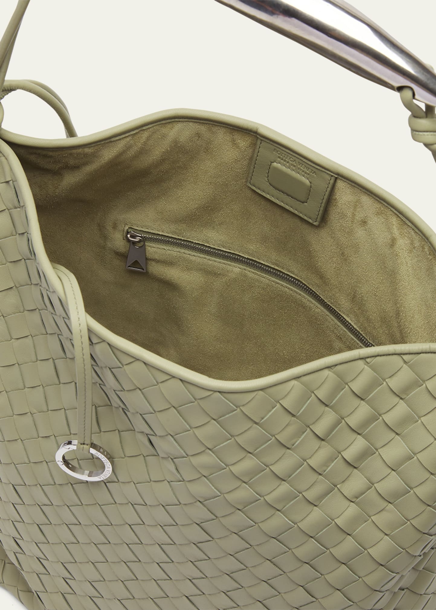 Sardine Large Intrecciato Leather Hobo Bag - 4