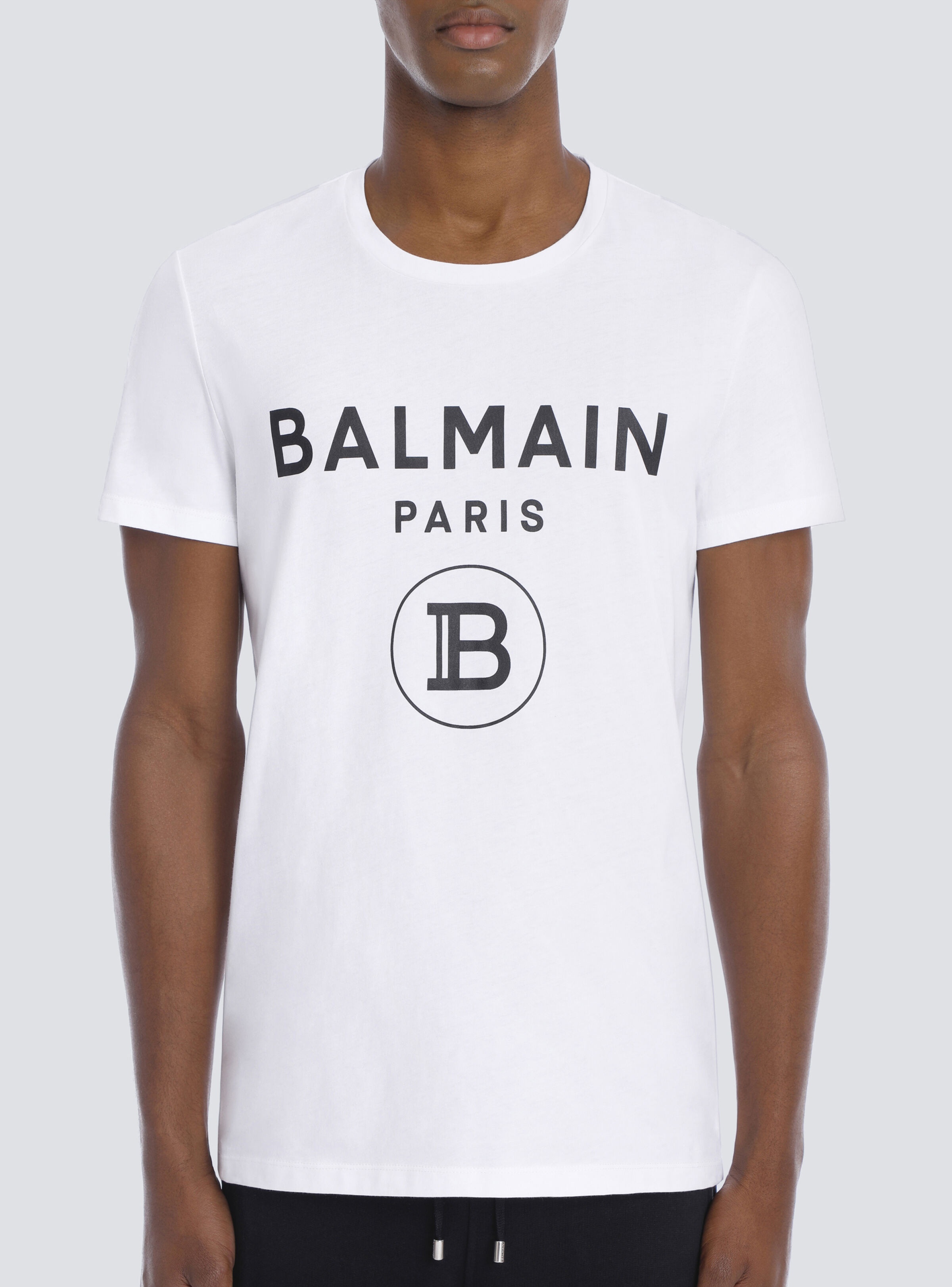 Cotton T-shirt with Balmain Paris logo print - 6