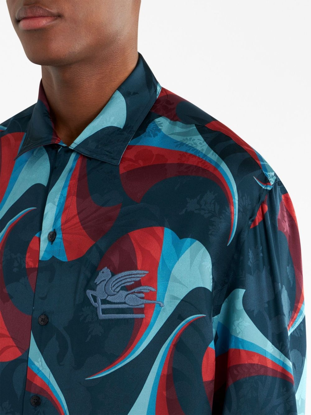 floral-print silk bowling shirt - 5