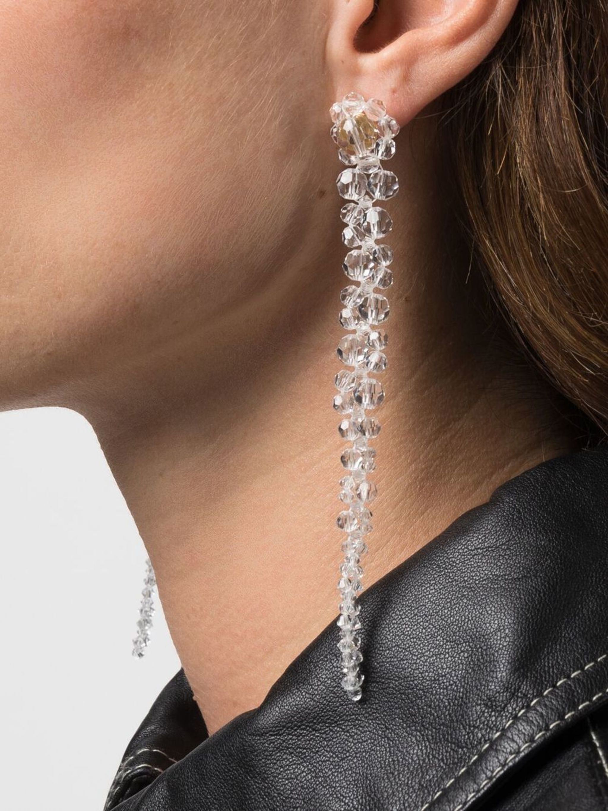 draped crystal-embellished earrings - 2