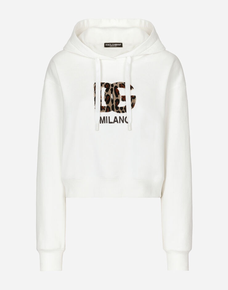 Jersey hoodie with carpet-stitch DG patch - 1