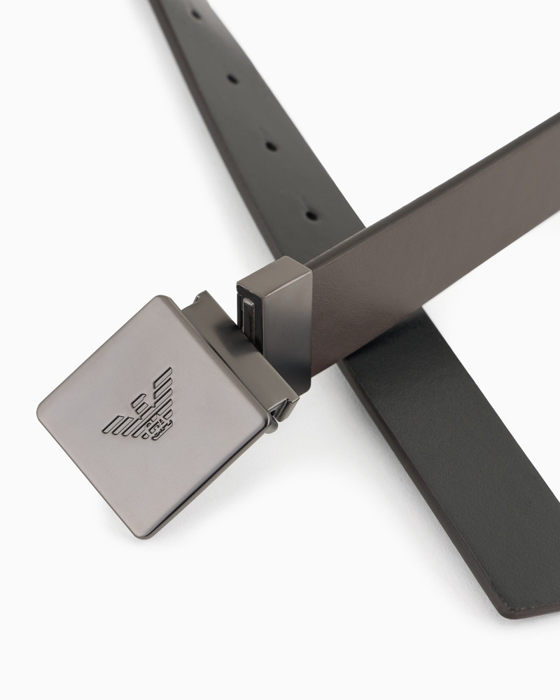 EMPORIO ARMANI REVERSIBLE BELT IN TWO-TONE LEATHER WITH PLATE outlook