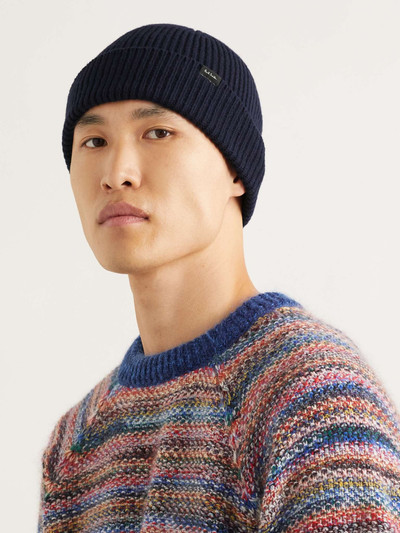 Paul Smith Logo-Appliquéd Ribbed Cashmere and Wool-Blend Beanie outlook