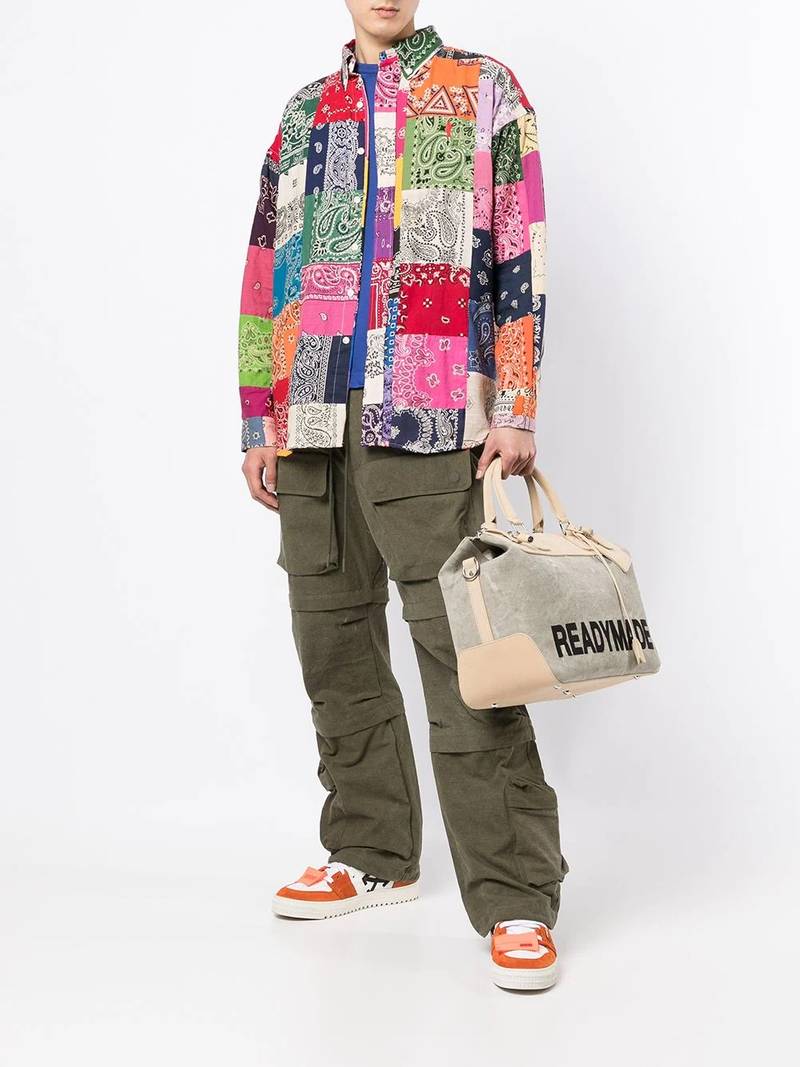 Readymade logo-print panelled tote bag outlook
