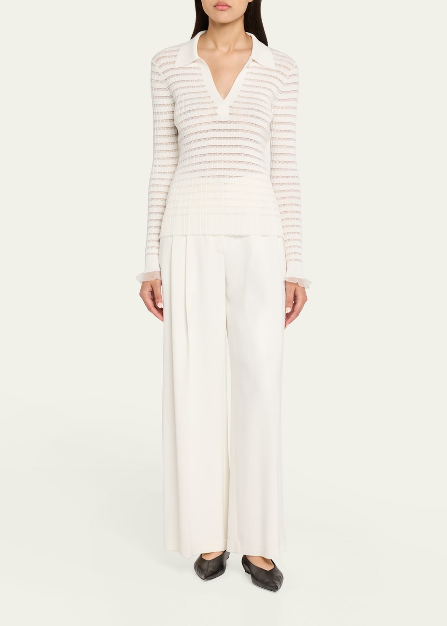 Long-Sleeve Polo Top - 2